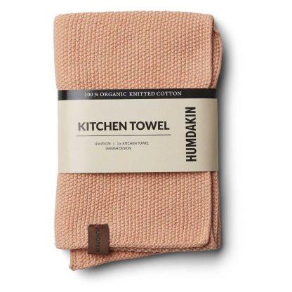 Knitted kitchen towel clay