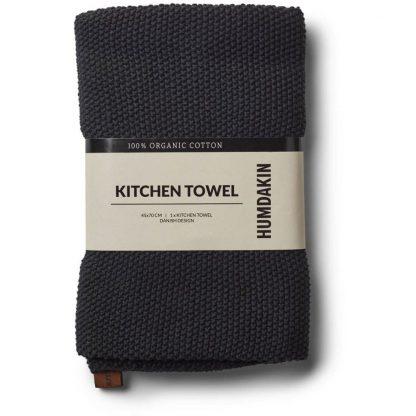Knitted kitchen towel Coal